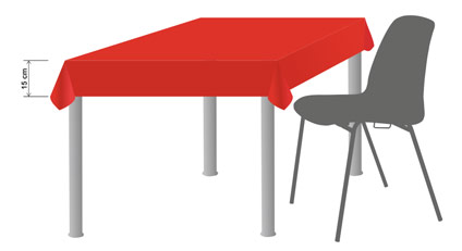 Tischdecke mit 15cm Überhang